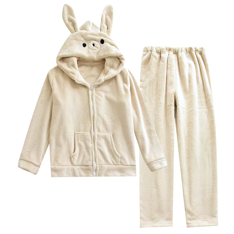 Pyjama Mixte “Refuge d’Hiver” – Ensemble en Coton Doux et Chaud
