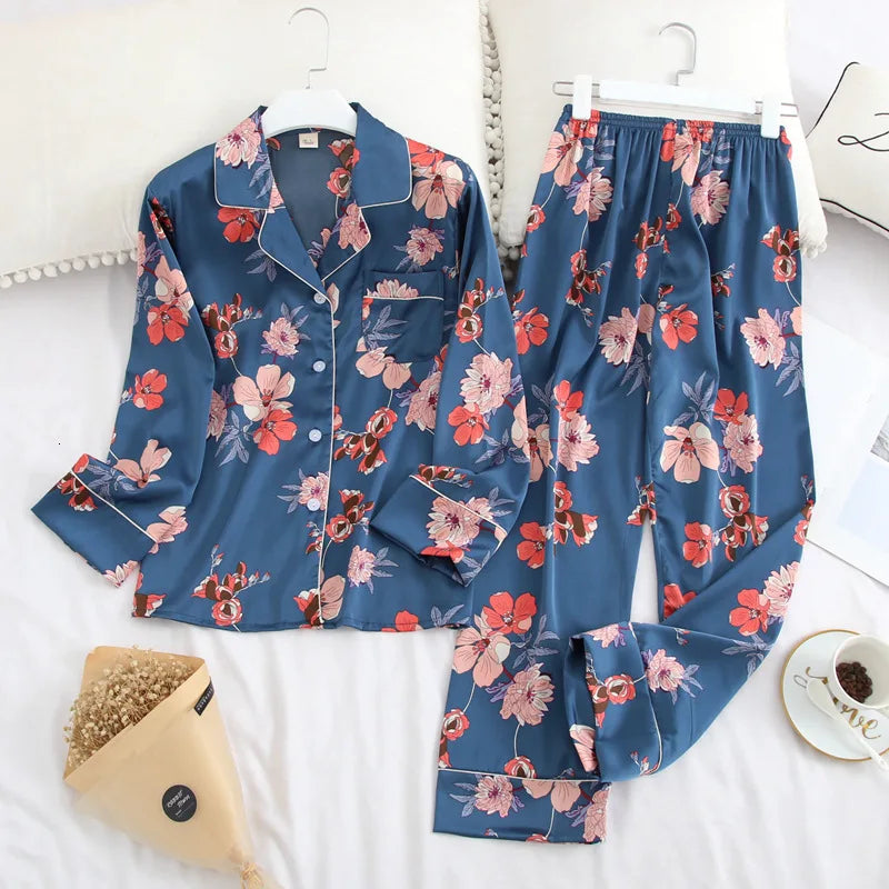 Pyjama Femme “Velours Nuage” – Ensemble Élégant en Satin Velours