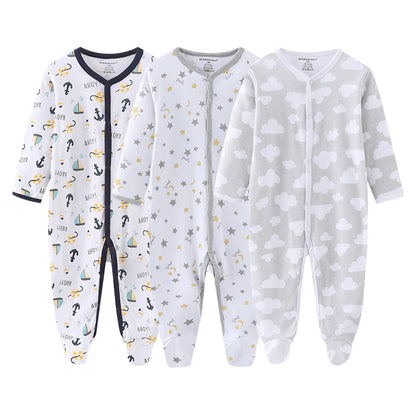 Pyjama Bébé “Trio Essentiel” – Lot de 3 Pyjamas en Coton