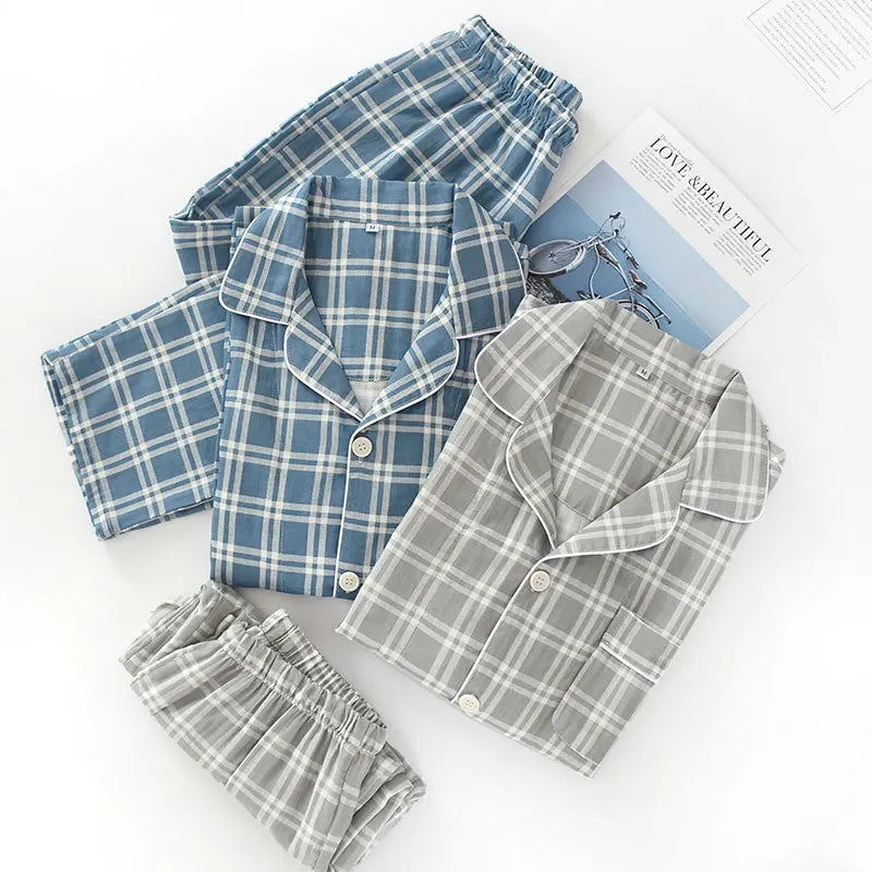 Pyjama Homme “Gaze de Coton” – Ensemble Léger & Respirant en Coton Mousseline