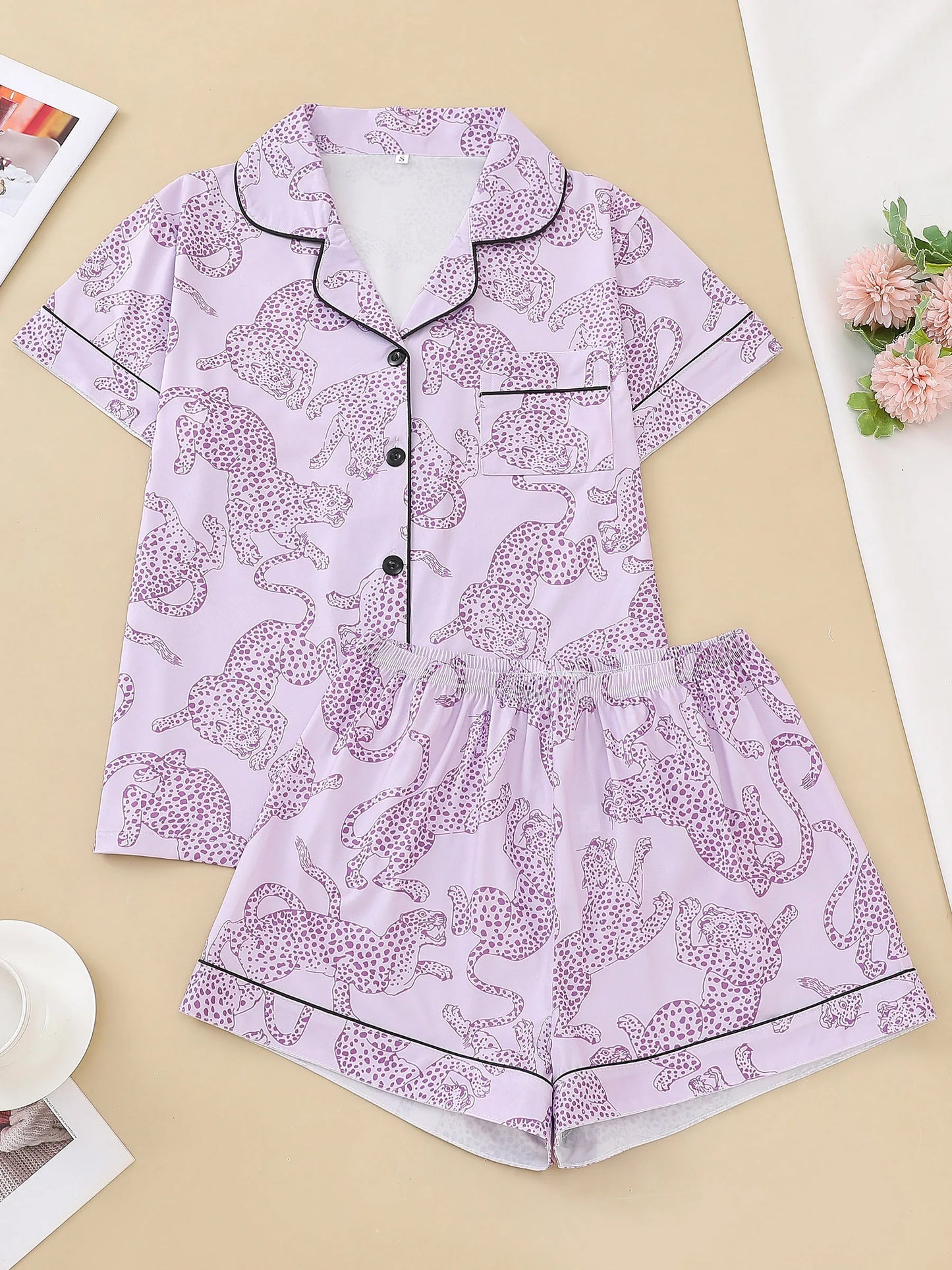 Pyjama Femme “Féroce d’Été” – Ensemble Coton Léger Imprimé