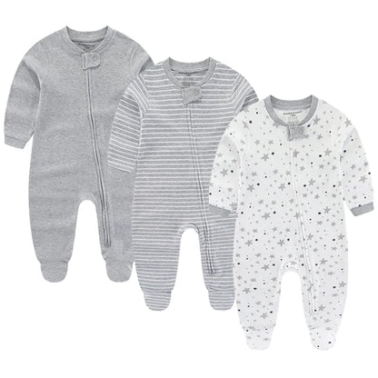 Pyjama Bébé “Trio Essentiel” – Lot de 3 Pyjamas en Coton