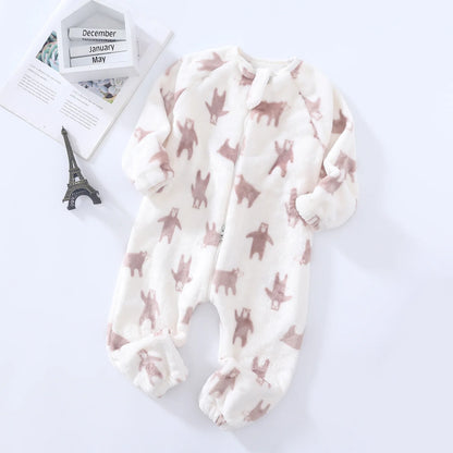 Pyjama Bébé “Zip” – Combinaison en Coton à Fermeture Éclair, Manches Longues