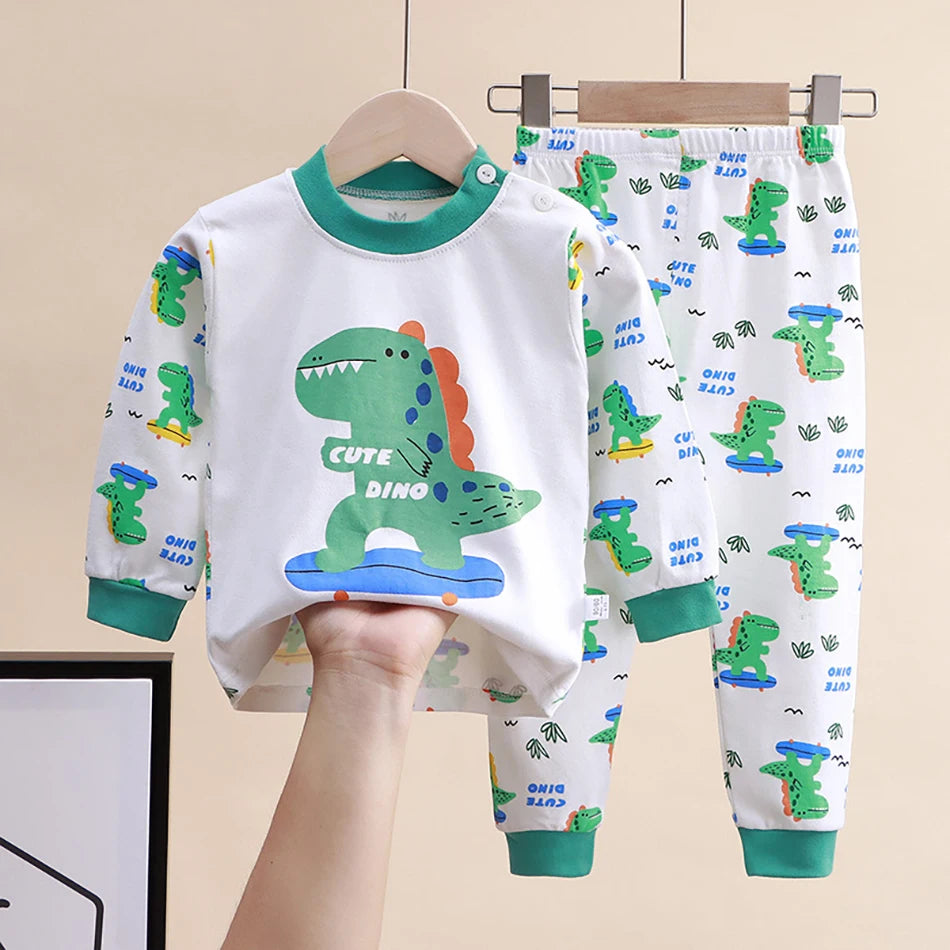 Pyjama Enfant Automne “L’Essentiel Doux” – Ensemble 2 Pièces en Coton Chaud, Manches Longues, Confort Saisonnier