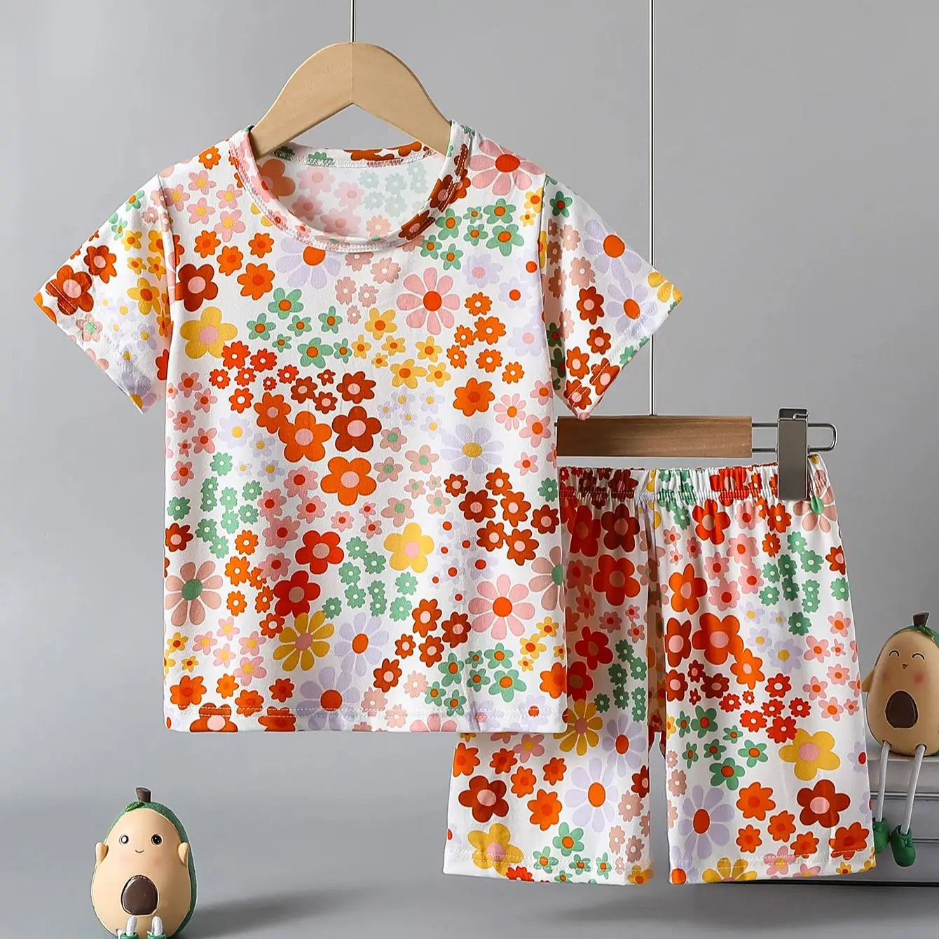 Pyjama Enfant Été “Cocon Instinctif” – Ensemble 2 Pièces en Coton Léger à Motifs Animaux, Manches Courtes