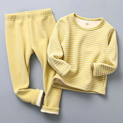 Pyjama Enfant « Rayons Douillets » – Ensemble 2 Pièces en Coton Doux, Manches Longues, Automne/Hiver