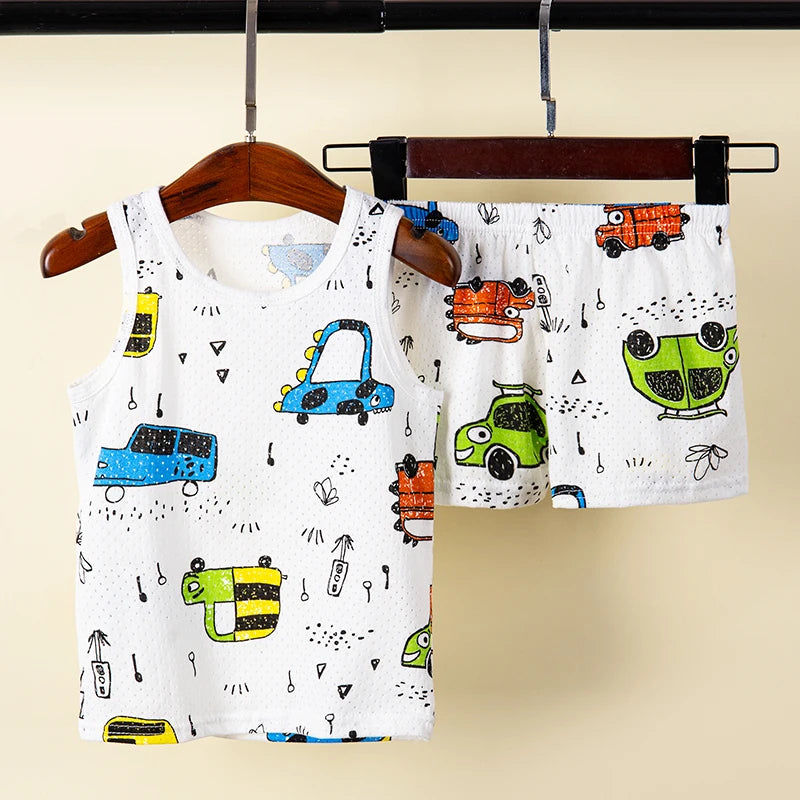 Pyjama Enfant Été “Sans Manches” – Ensemble Léger en Coton Doux, Respirant & Estival