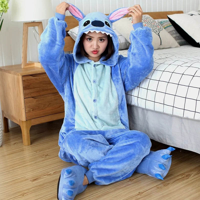 Kigurumi “Stitch Adulte” – Combinaison Pilou Pilou Cosplay Hiver, Déguisement Douillet