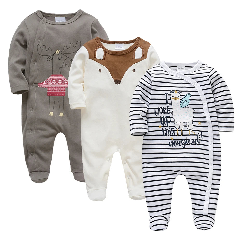 Pyjama Bébé “Rêve de Coton” – Lot de 3 Pyjamas 100% Coton Intelligent