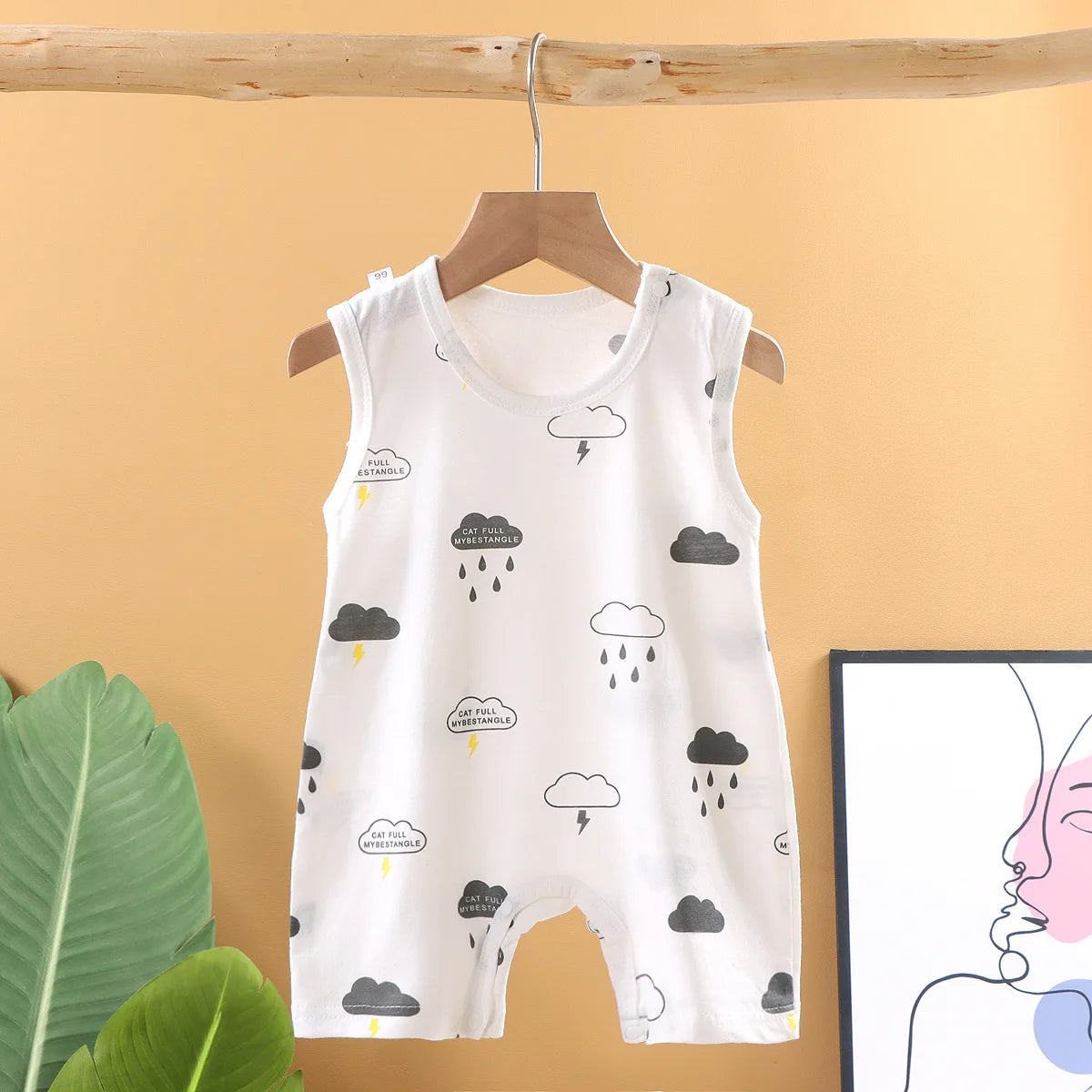 Pyjama Bébé “Souffle d’Été” – Combinaison Légère en Coton