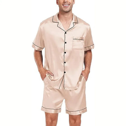 Pyjama Homme “L’Éclat d’Été” – Ensemble Satiné Élégant et Léger Été