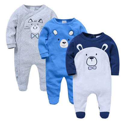 Pyjama Bébé “Rêve de Coton” – Lot de 3 Pyjamas 100% Coton Intelligent
