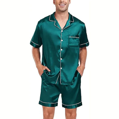 Pyjama Homme “L’Éclat d’Été” – Ensemble Satiné Élégant et Léger Été