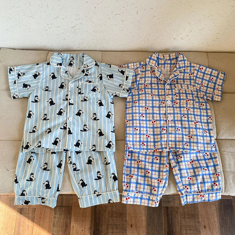 Pyjama Enfant Été “Estival” – Ensemble 2 Pièces en Coton Léger, Manches Courtes, Motifs Ludiques