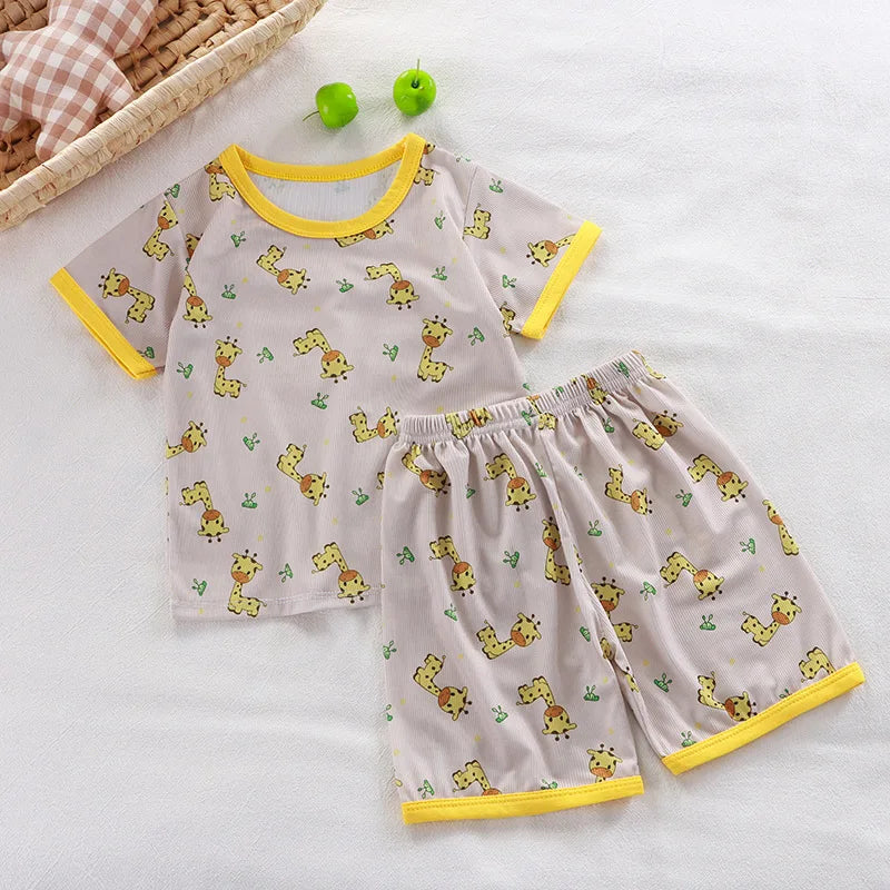 Pyjama Enfant Été “Jungle & Fun” – Coton Respirant à Imprimés Ludiques