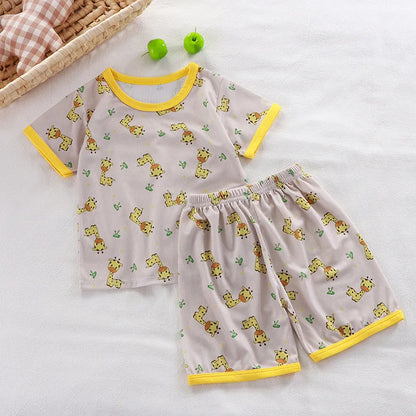 Pyjama Enfant Été “Jungle & Fun” – Coton Respirant à Imprimés Ludiques