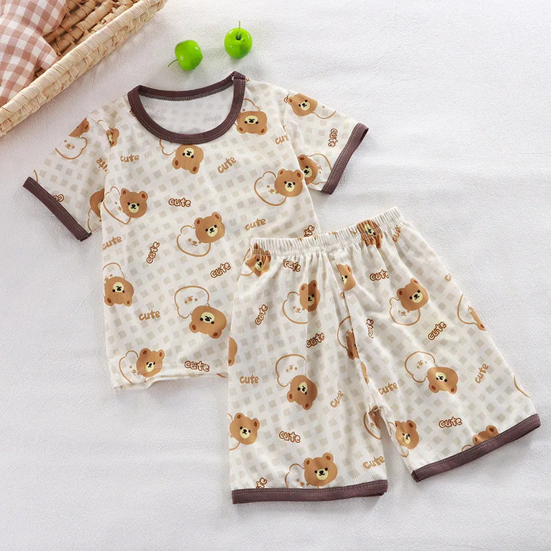 Pyjama Enfant Été “Jungle & Fun” – Coton Respirant à Imprimés Ludiques