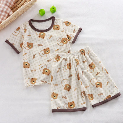 Pyjama Enfant Été “Jungle & Fun” – Coton Respirant à Imprimés Ludiques