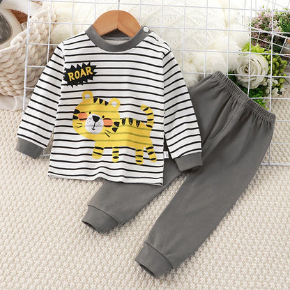 Pyjama Enfant Automne “L’Essentiel Doux” – Ensemble 2 Pièces en Coton Chaud, Manches Longues, Confort Saisonnier
