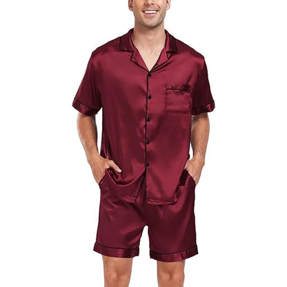 Pyjama Homme “L’Éclat d’Été” – Ensemble Satiné Élégant et Léger Été