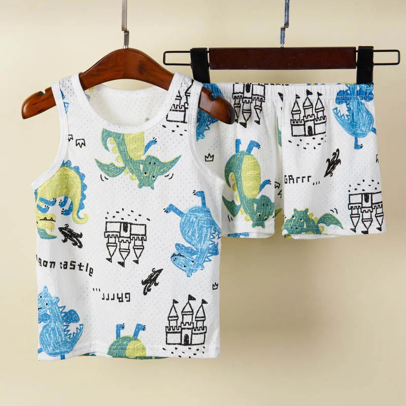 Pyjama Enfant Été “Sans Manches” – Ensemble Léger en Coton Doux, Respirant & Estival