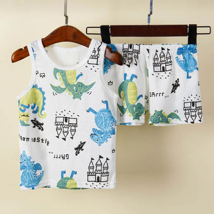 Pyjama Enfant Été “Sans Manches” – Ensemble Léger en Coton Doux, Respirant & Estival