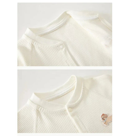 Pyjama Bébé Coton Côtelé – Grenouillère Printemps Été Unisexe pour les 0-24 Mois