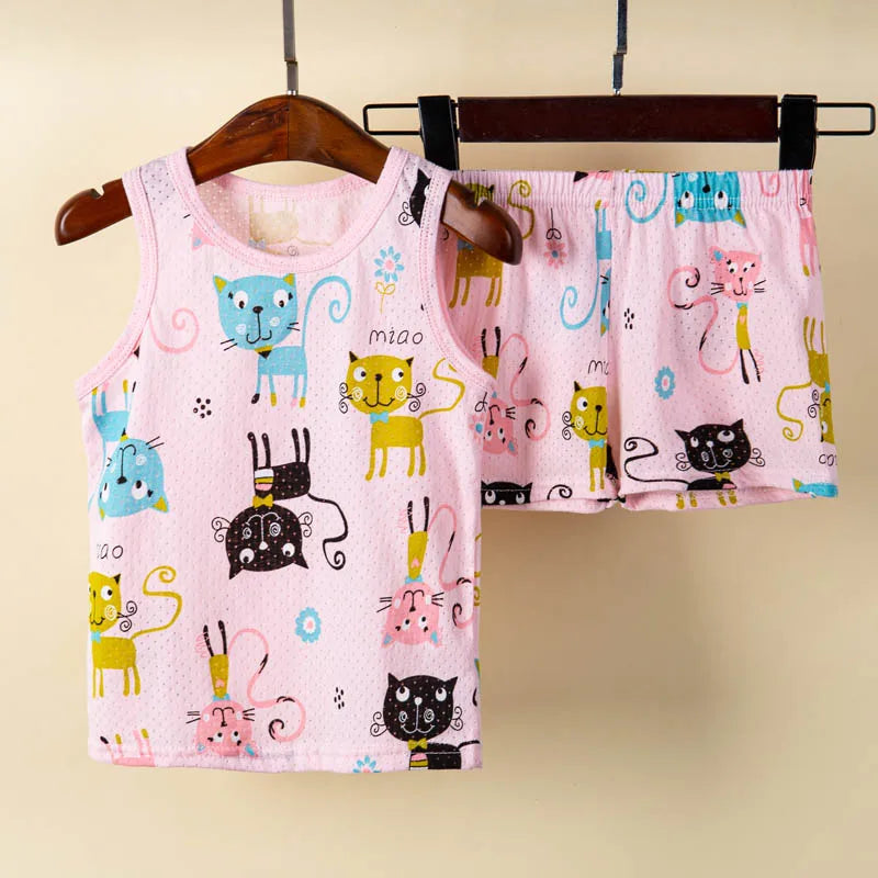Pyjama Enfant Été “Sans Manches” – Ensemble Léger en Coton Doux, Respirant & Estival