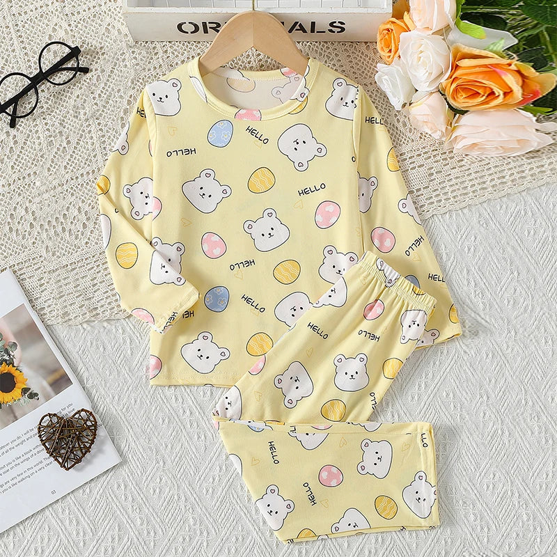 Pyjama Enfant Été “Cocon Instinctif” – Ensemble 2 Pièces en Coton Léger à Motifs Animaux, Manches Courtes