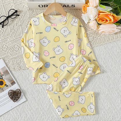Pyjama Enfant Été “Cocon Instinctif” – Ensemble 2 Pièces en Coton Léger à Motifs Animaux, Manches Courtes