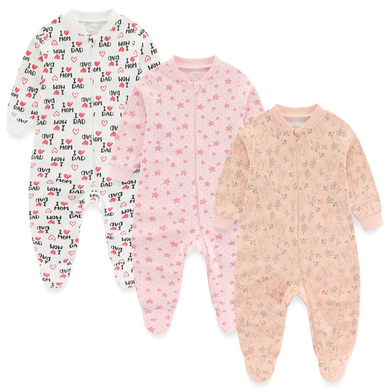 Pyjama Bébé “Trio Essentiel” – Lot de 3 Pyjamas en Coton