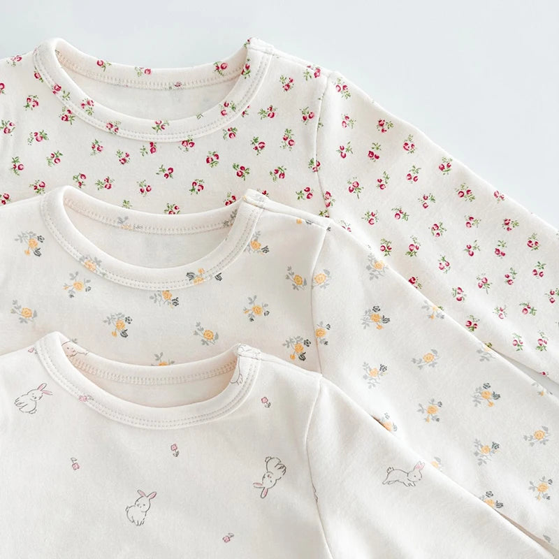 Pyjama Enfant “Lapinou Doux” – Ensemble 2 Pièces en Maille de Coton Respirant, 0-24 Mois Unisexe