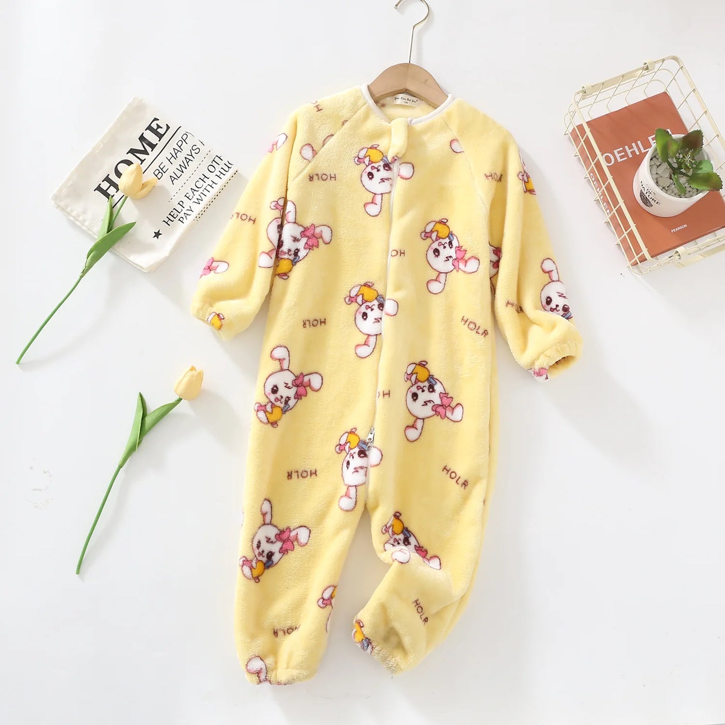Pyjama Bébé “Zip” – Combinaison en Coton à Fermeture Éclair, Manches Longues
