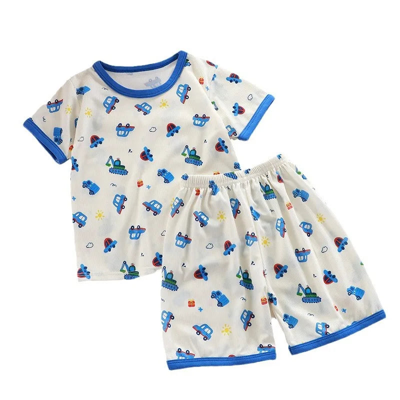 Pyjama Enfant Été “Jungle & Fun” – Coton Respirant à Imprimés Ludiques
