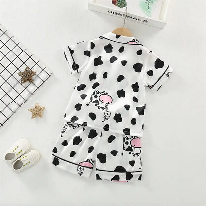 Pyjama Bébé & Enfant “Douce Prairie” – Ensemble en Coton Imprimé Vache, Respirant & Ludique