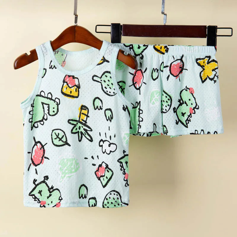 Pyjama Enfant Été “Sans Manches” – Ensemble Léger en Coton Doux, Respirant & Estival