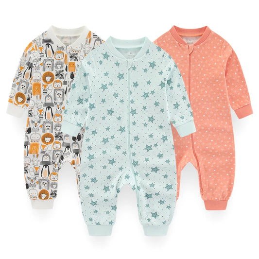 Pyjama Bébé “Zippé” – Combinaison en Coton avec Fermeture Éclair