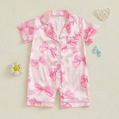 Pyjama Bébé Satin Été “Ruban de Lune” – Ensemble Léger Respirant Garçon & Fille