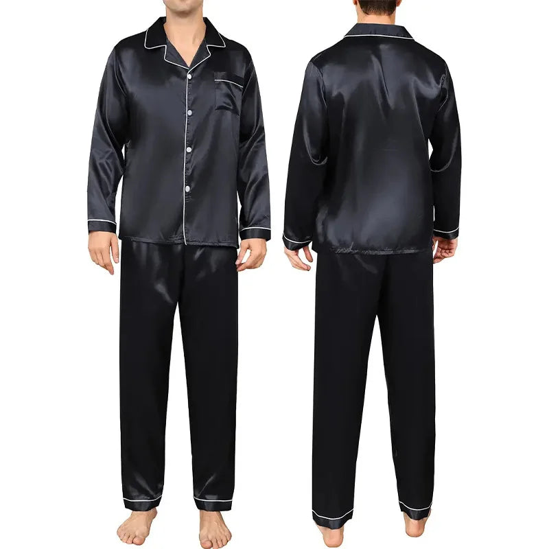 Pyjama Homme “L’Éclat d’Été” – Ensemble Satiné Élégant et Léger Été