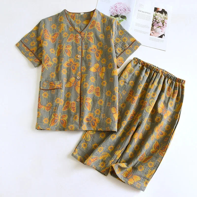 Pyjama Femme “Bloom” – Ensemble en Coton à Motifs Floraux