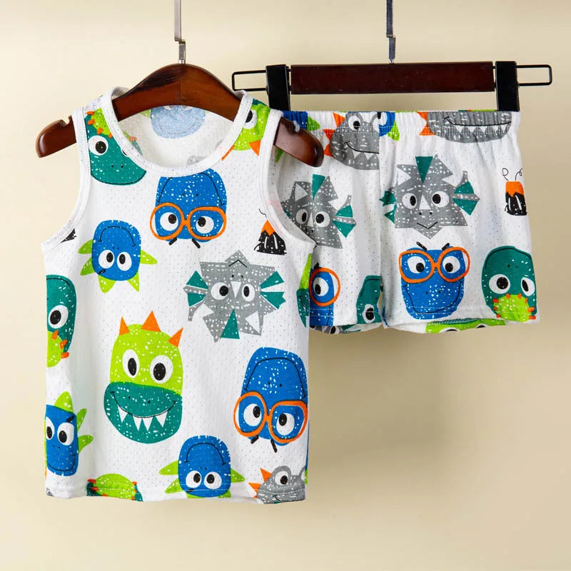 Pyjama Enfant Été “Sans Manches” – Ensemble Léger en Coton Doux, Respirant & Estival