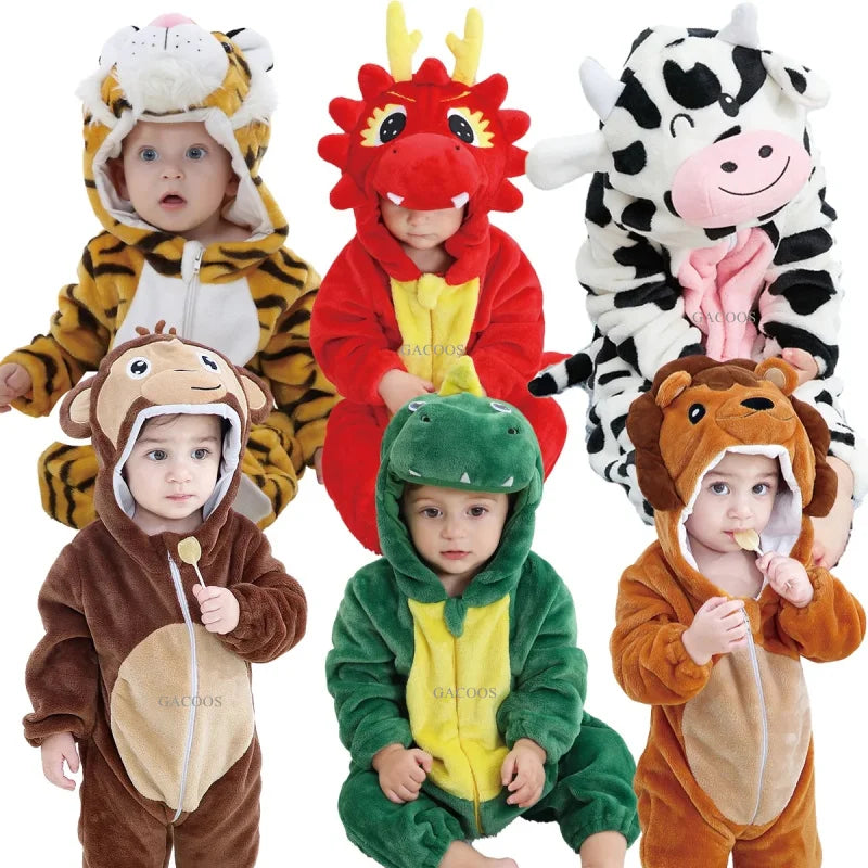 Pyjama pilou pilou Polaire Enfant Hiver – Licorne, Loup, Dino & Animaux, Combinaison Chaude