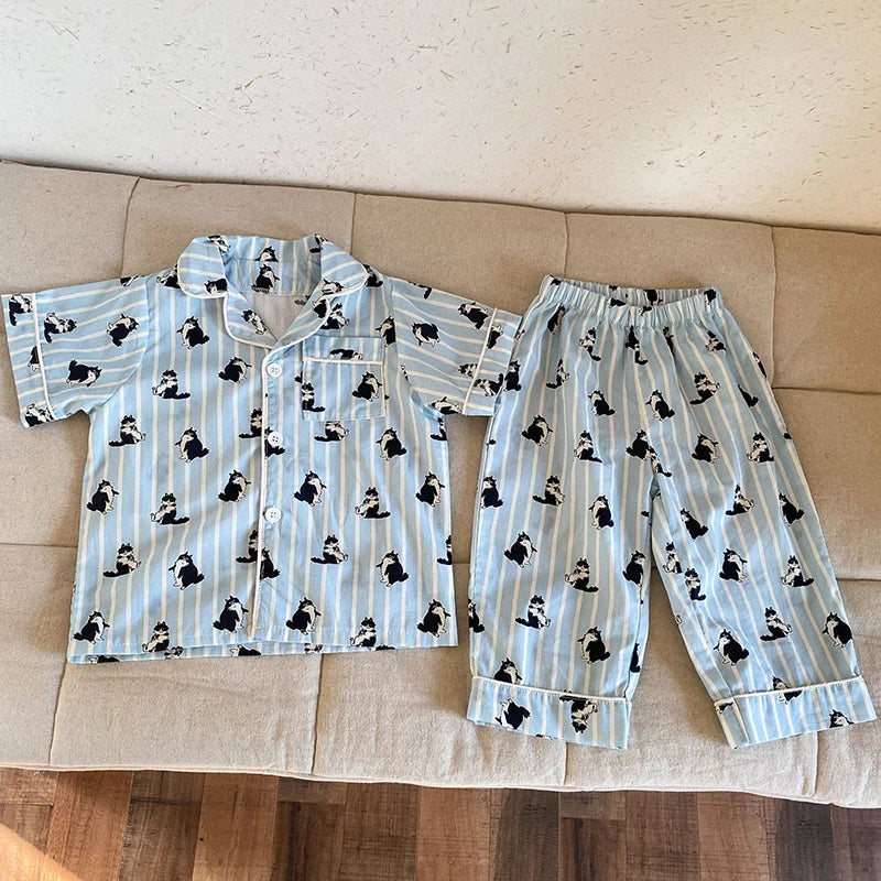 Pyjama Enfant Été “Estival” – Ensemble 2 Pièces en Coton Léger, Manches Courtes, Motifs Ludiques
