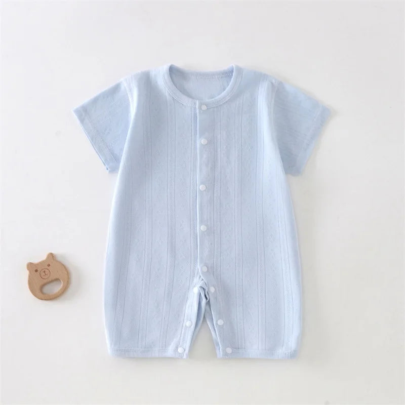 Pyjama Bébé Été Coton Léger – Combinaison Courte Unisexe 0-24 Mois