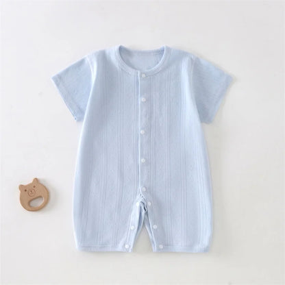 Pyjama Bébé Été Coton Léger – Combinaison Courte Unisexe 0-24 Mois