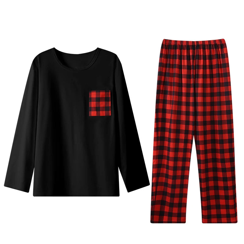 Pyjama Homme “Carreaux Confort” – Ensemble Hiver Chaud en Flanelle à Carreaux