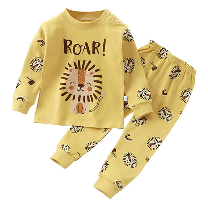 Pyjama Enfant Automne “L’Essentiel Doux” – Ensemble 2 Pièces en Coton Chaud, Manches Longues, Confort Saisonnier