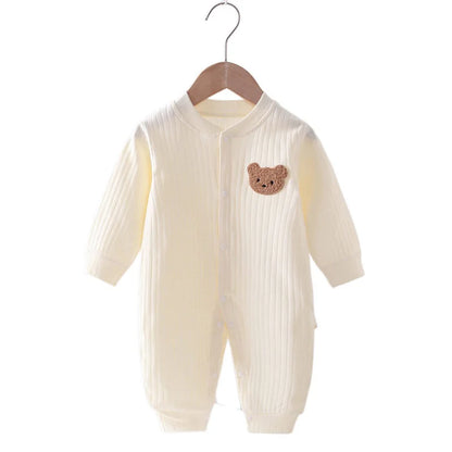 Pyjama Bébé Polaire Hiver “Ourson” – Grenouillère Chaude 0-24 Mois
