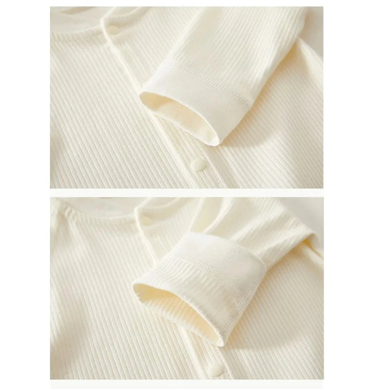 Pyjama Bébé Coton Côtelé – Grenouillère Printemps Été Unisexe pour les 0-24 Mois