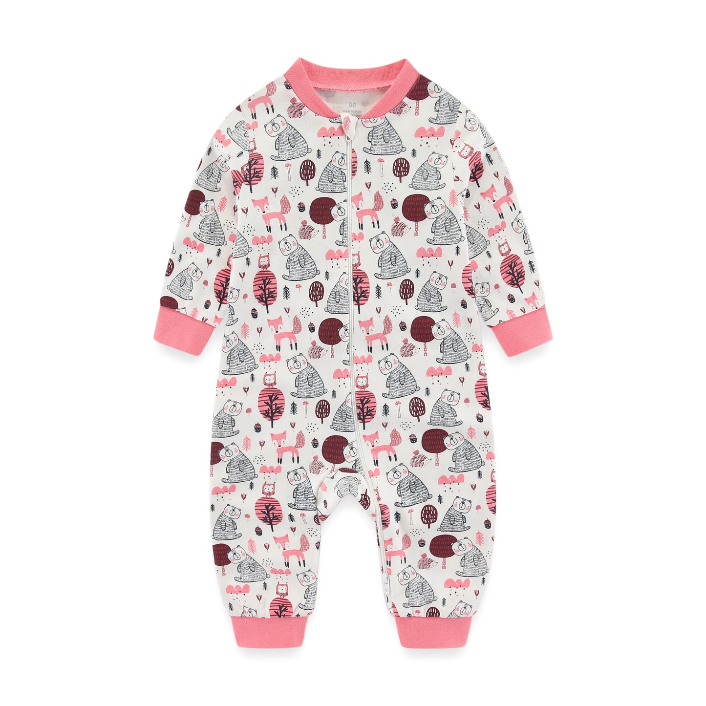Pyjama Bébé “Zippé” – Combinaison en Coton avec Fermeture Éclair